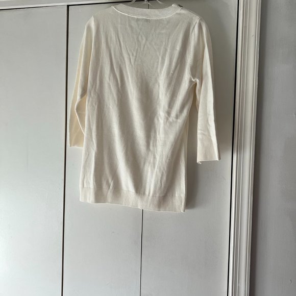 NWOT! New York & Co Winter White Sweater - Embellished Collar - Size Medium - Picture 3 of 5